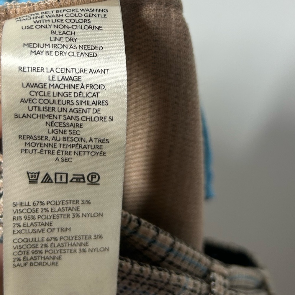 Anthropologie Maeve Boot Tuck Knit Plaid Trouser Pants with Belt size 4 preppy - Picture 13 of 15